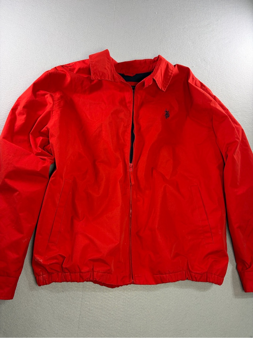 U.S. Polo Assn. Red Zip-Front Bomber Jacket